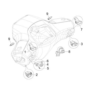 Interrupteur de guidon Vespa S 25 km 4 temps 2 soupapes