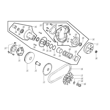 Embrayage Kymco Super8 Street 50i E4 Noir Mat