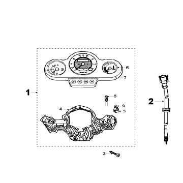 Comptoir de cockpit Peugeot Speedfight 2 LC argent