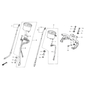 Compteur kilométrique - Cockpit Honda MTX 50
