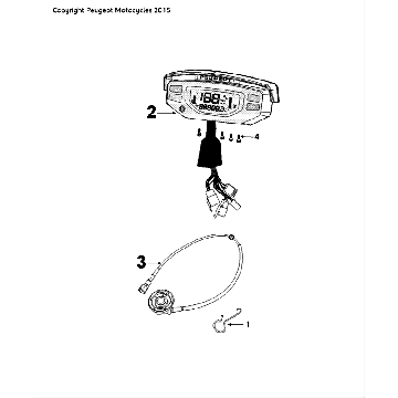 Compteur Peugeot Speedfight 4 LC noir/bleu