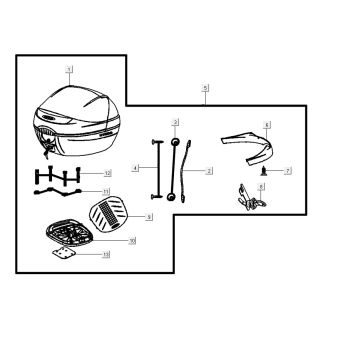 top case AGILITY 16+ 4T 200i Bleu clair métallisé mat