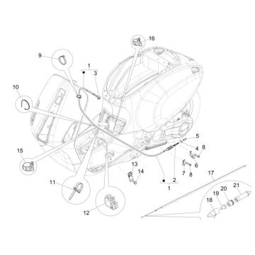 Câbles Vespa Sprint 2 temps