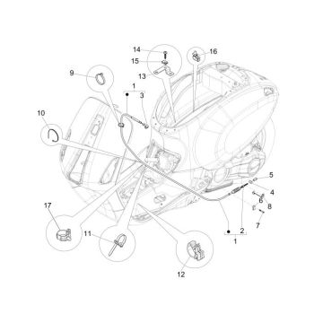 Câbles Vespa Sprint 4 fois 3 soupes (injection euro4 IGET)