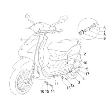 Kilomètre- Câble de frein Piaggio Fly 2 temps