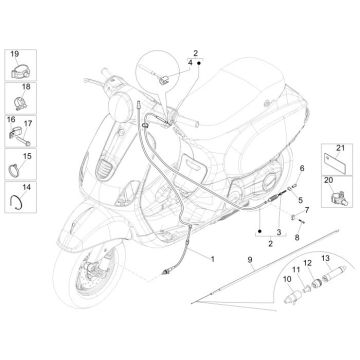 Câbles Vespa Lx 2 temps