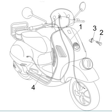 Câble de compteur - Câble de frein arrière Vespa GTV 250 ie 4V