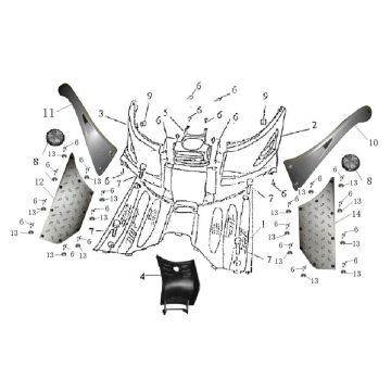 Marchepied China Retro blanc noir