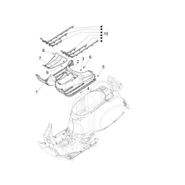Marchepied de lit Vespa GTS 300 HPE 4T 4V IE ABS E4 2019 (EMEA)