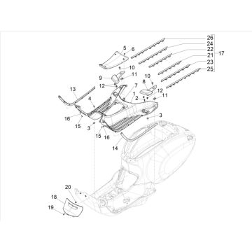 Marchepied Vespa Primavera 4 temps 3V (injection Euro5 IGET)
