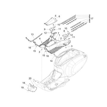 Marchepied de lit Vespa Sprint 125 4T 3V IE ABS E5 2021 (EMEA)