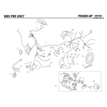 Echappement - Elektra Rieju SMX p-up noir 2008 2 temps