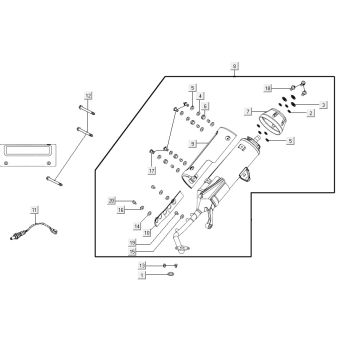 Pot d'échappement AGILITY 16+ 4T 200i Mat Métallique Bleu Clair