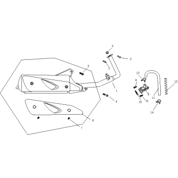 Pot d'échappement AGM Ape50 marron