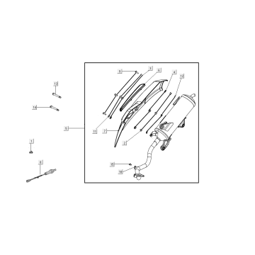 Silencieux Kymco People S 50i E4 Bleu