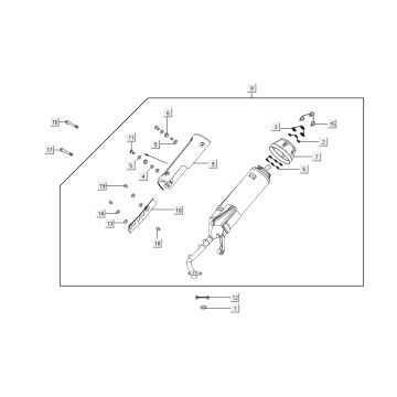 Echappement Kymco Agility 16'+ 4t mat bleu métallique