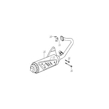 Echappement Kymco Dink AC 2 temps Argent