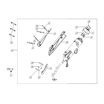 Pot d'échappement Kymco Like 125cc