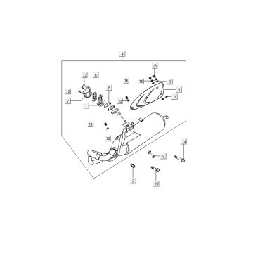 Echappement Kymco People 2 temps rouge