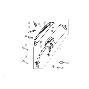 Pot d'échappement Kymco Sento 4 temps Noir