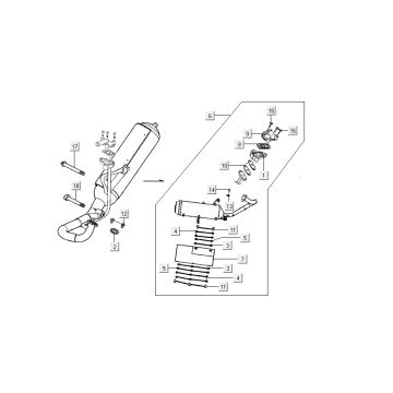Echappement Kymco Super9 2 temps nm argent
