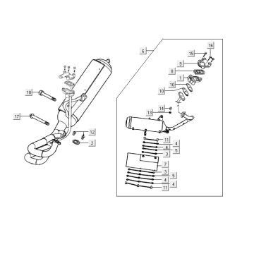 Pot d'échappement Kymco Vitality 2t ac perle argent