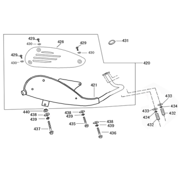 Echappement Neco Azzuro 125cc blanc
