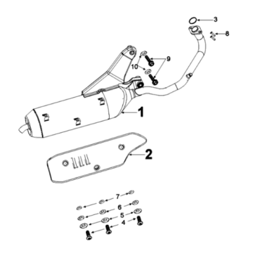 Uitlaat Peugeot Django 125 Allure E3 2014-2017