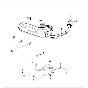 Pot d'échappement Peugeot Ludix 14 noir