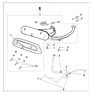 Pot d'échappement Peugeot Speedfight 3 4 temps Gris