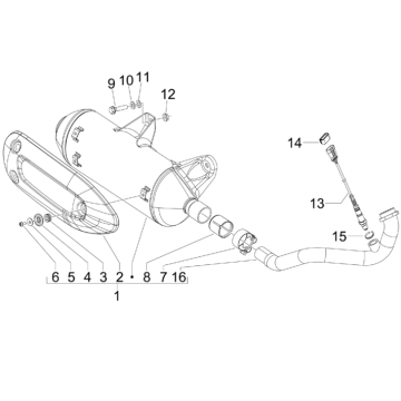 Pot d'échappement Piaggio MP3 300LT Sport 2009-2014