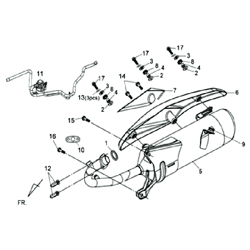 Échappement Sym Orbit II (WH8018P) blanc