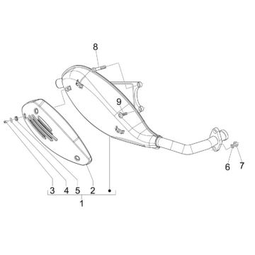 Echappement Vespa Lx 45km 4 temps 4 soupapes