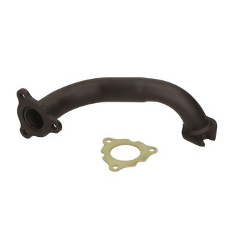 Collecteur d'échappement/coude d'échappement ouvert (rapide) 3 trous pour systèmes d'échappement avec silencieux d'extrémité séparé - Keeway/Explorer/ATU/Generic - noir fabriqué en UE