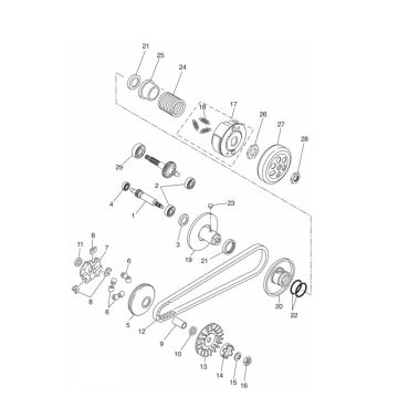 Variateur d'embrayage Yamaha Aerox 4 temps 2014