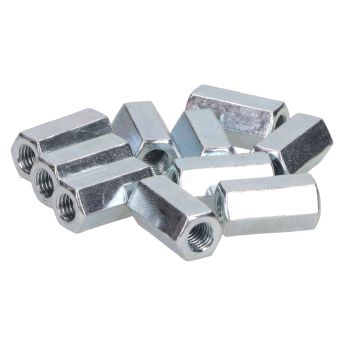 Ecrou de raccordement galvanisé M7x22mm 10 pièces