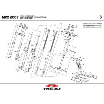 Suspension 2 Rieju MRX P-up rouge 2008 2 temps