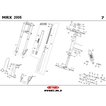Suspension Rieju MRX bleu 2006 2 temps