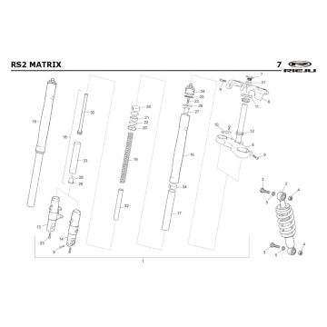Suspension Rieju Rs2 bleu 2005 2 temps