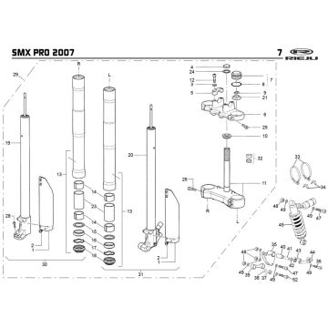 Suspension Rieju SMX pro orange 2008 2 temps