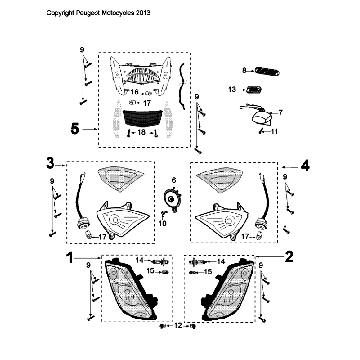 Éclairage Peugeot Citystar 50 noir