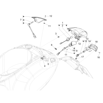 Feu arrière Vespa Sprint 4 temps 3 soupes (Euro4 Injection IGET)