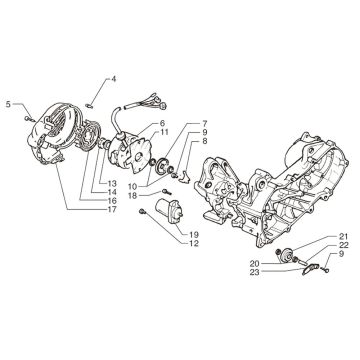 Allumage - Stator - Volant - Démarreur Beta Ark-k 50 2T AC argent 200625km/h