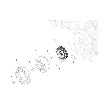 Volant moteur Vespa Primavera 4 temps 3 soupapes (injection euro4 iget)