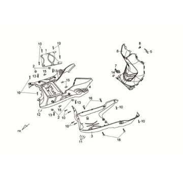 Voetplaat - framebekleding Sym Crox 50 E3