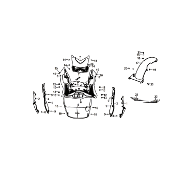 Cache cadre plaque de base Sym Jet 14 rouge (R-010C)