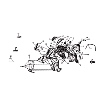 Couvre-repose-pieds Sym Symphony ST 200I Noir clair (BK-7C)