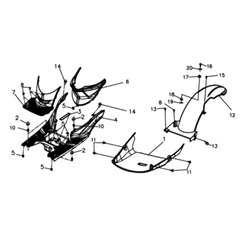 Protège-repose-pieds Sym Symphony ST E3 gris (GY-010U)