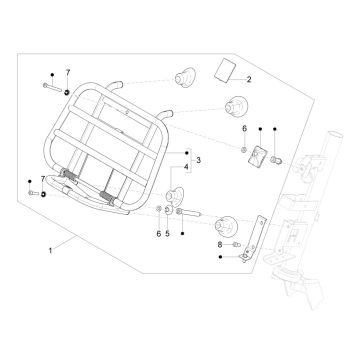 Porte-bagages avant Vespa Primavera 4 temps 3V (injection euro5 IGET)