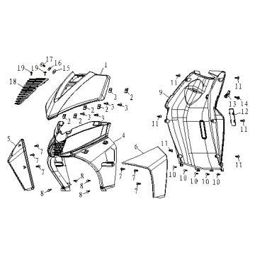 Capuchon avant/bouclier de jambe AGM bleu renard brillant